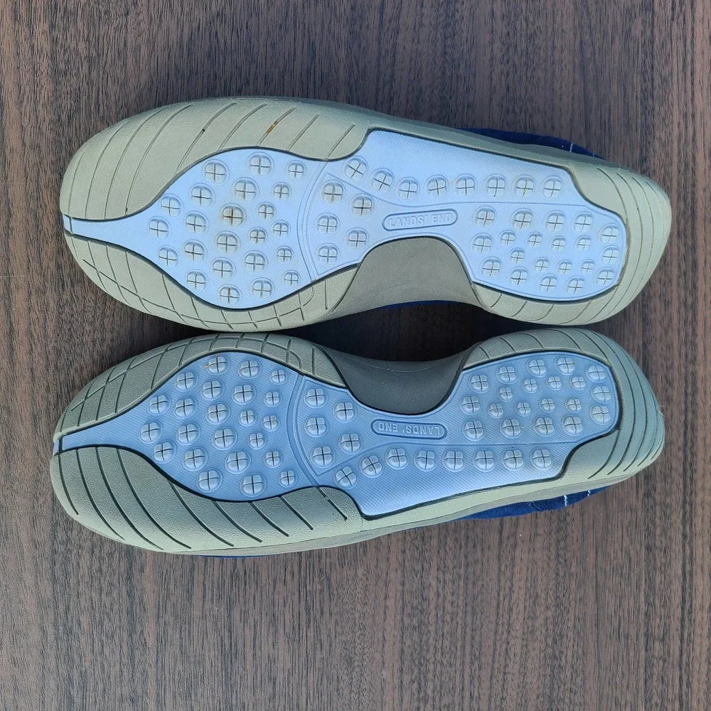 Lands' End Casual Bungee Blue Suede Slip On Shoes Women's 7B - Picture 10 of 10